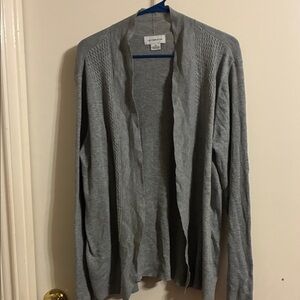 Liz Claiborne Heather Gray Open Cardigan